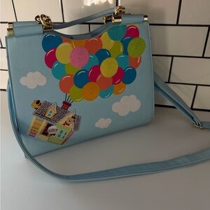 Loungefly Blue Bag with Colorful Balloon Design